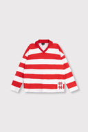 Block Stripe Polo Sweater