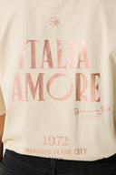 Italia Amore T-shirt - Wit & Donkerrood