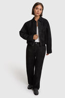FAUX SUEDE BALLOON JACKET