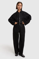 FAUX SUEDE BALLOON JACKET