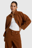 FAUX SUEDE BALLOON JACKET