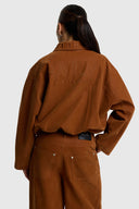FAUX SUEDE BALLOON JACKET