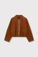 FAUX SUEDE BALLOON JACKET