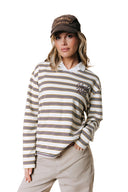 SPORT COLLAR STRIPED SWEAT