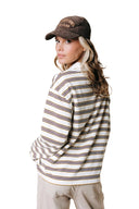 SPORT COLLAR STRIPED SWEAT