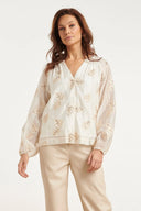 BLOUSE GEBORDUURD