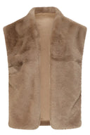 FAUX FUR GILET OPENSTAANDE KRAAG