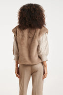 FAUX FUR GILET OPENSTAANDE KRAAG