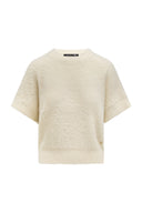 BOXY TOP VAN FAKE MOHAIR MET RONDE HALSLIJN
