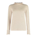 BLOOMINGS MOCK NECK PULLOVER W/ FRILLS