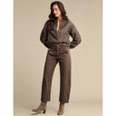 BOMBER JACQUARD LUREX GREY BROWN