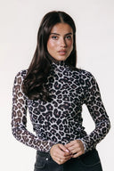 NEYO LEOPARD MESH TOP