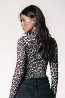 NEYO LEOPARD MESH TOP