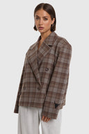 CROPPED CHECK BLAZER