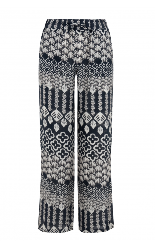 Losvallende broek van Elvira met modieuze print
