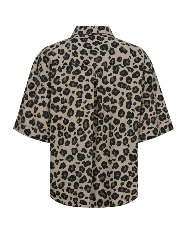 Blouse met luipaardprint van Freequent, borstzakken en een knoopsluiting