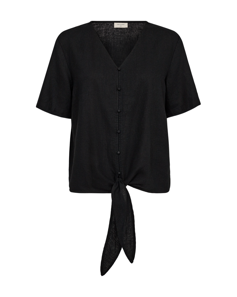 Luchtige blouse met strik sluiting en V-hals van Freequent