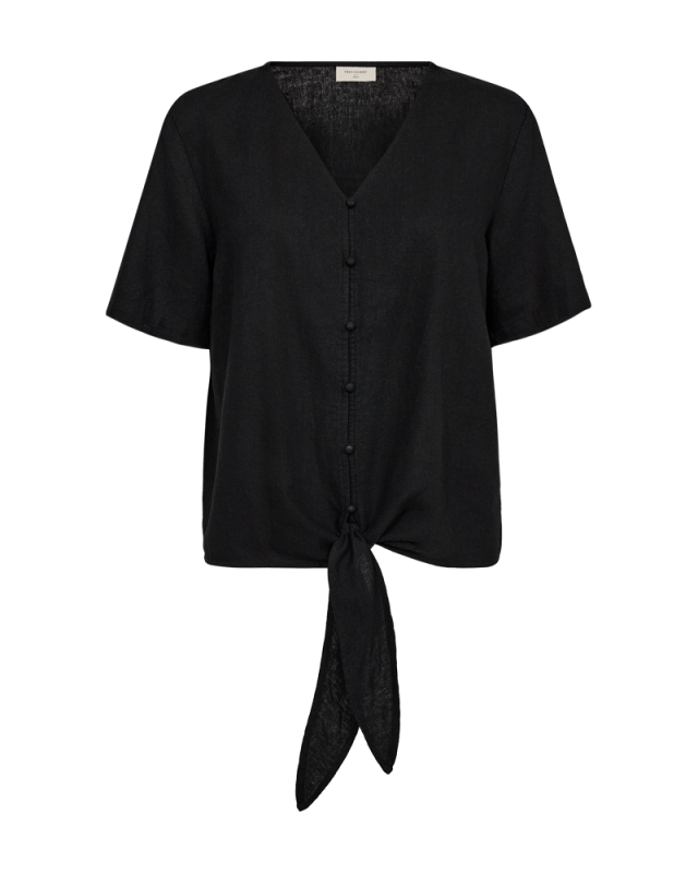 Luchtige blouse met strik sluiting en V-hals van Freequent