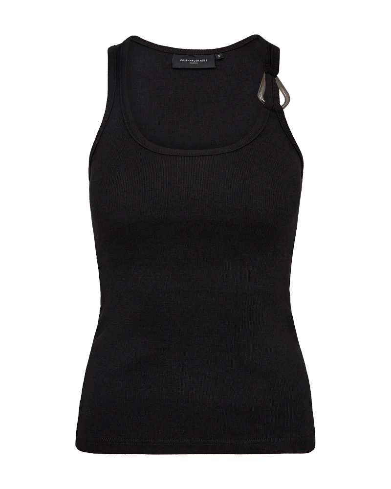 Zwarte top met buckle detail van Copenhagen Muse
