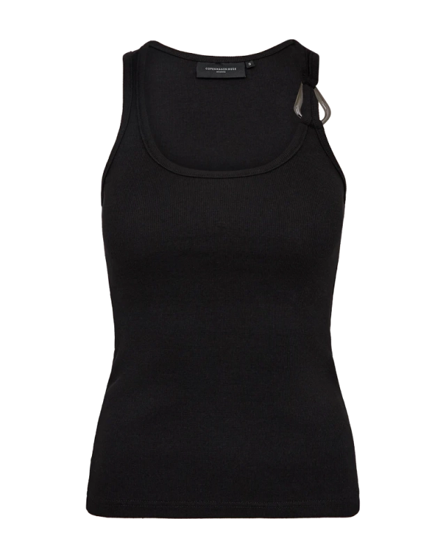 Zwarte top met buckle detail van Copenhagen Muse