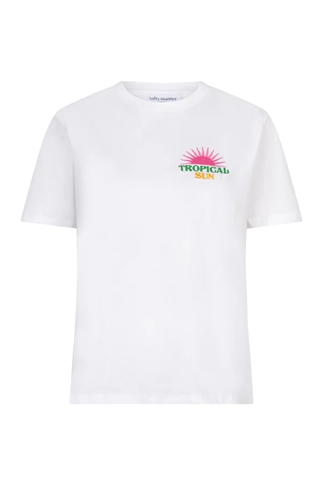Wit t-shirt met print op voor-en achterkant van Lofty manner