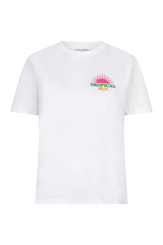 Wit t-shirt met print op voor-en achterkant van Lofty manner