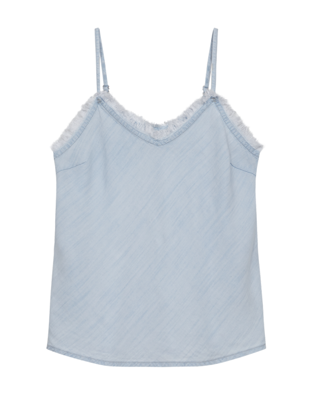 Freequent Renna Top Light Blue Denim