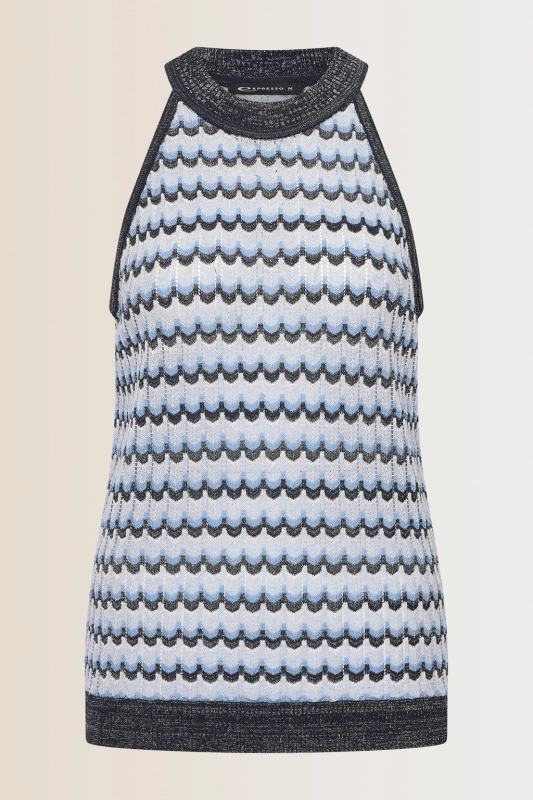 Geweven Haltertop Expresso - Blauw