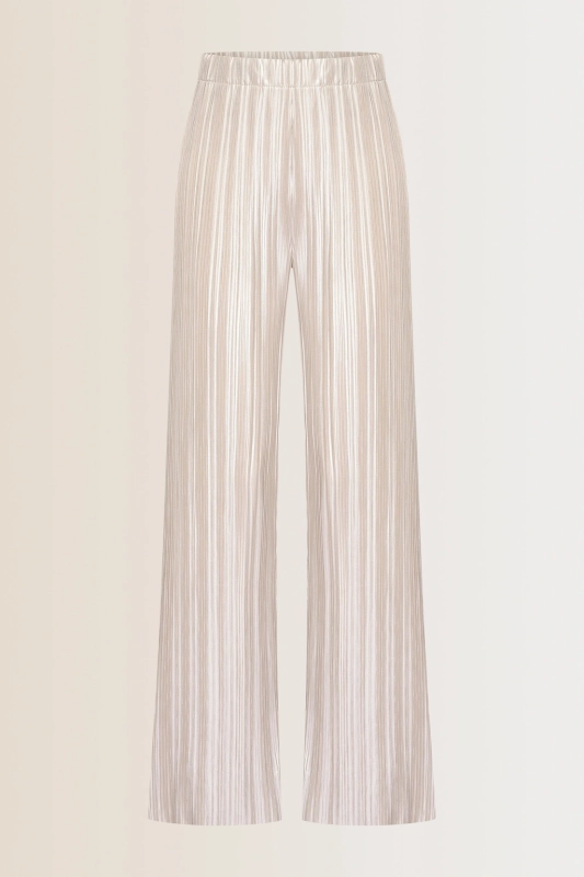 Metallic Plissé Broek Expresso