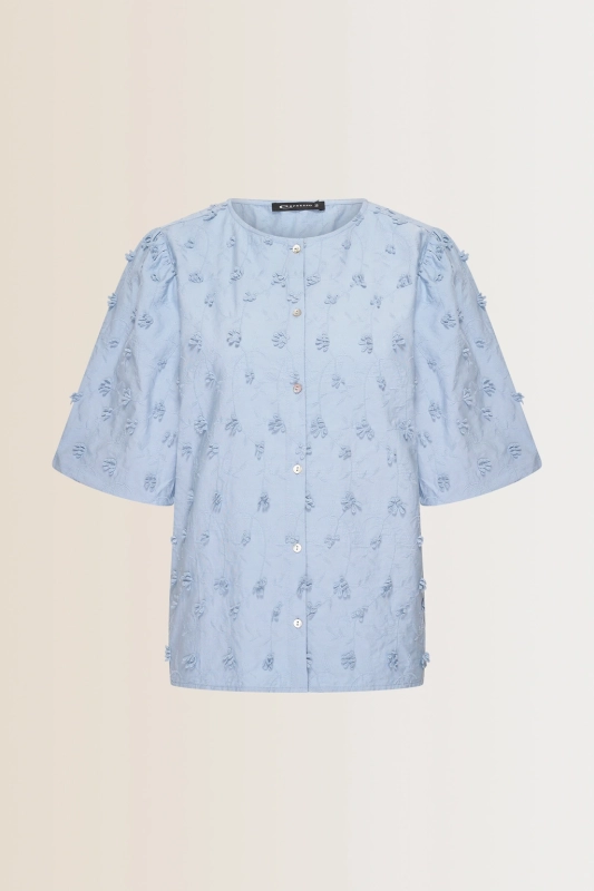 Geborduurde Blouse Expresso - Blauw
