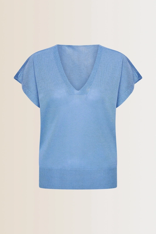 Top met V-hals Expresso - Blauw