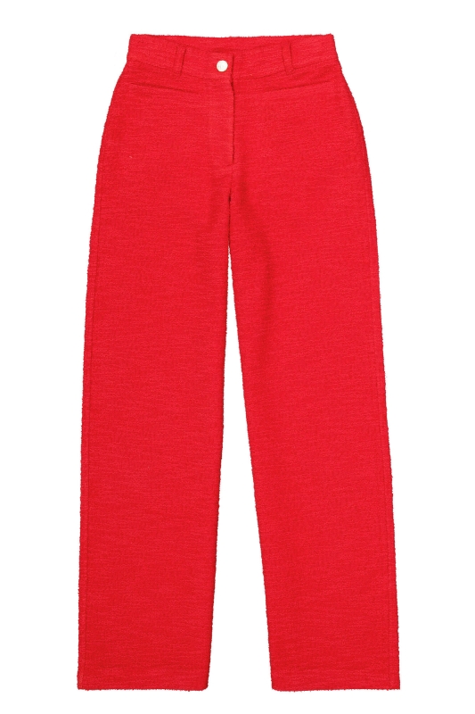 Rode bouclé broek - Garcia