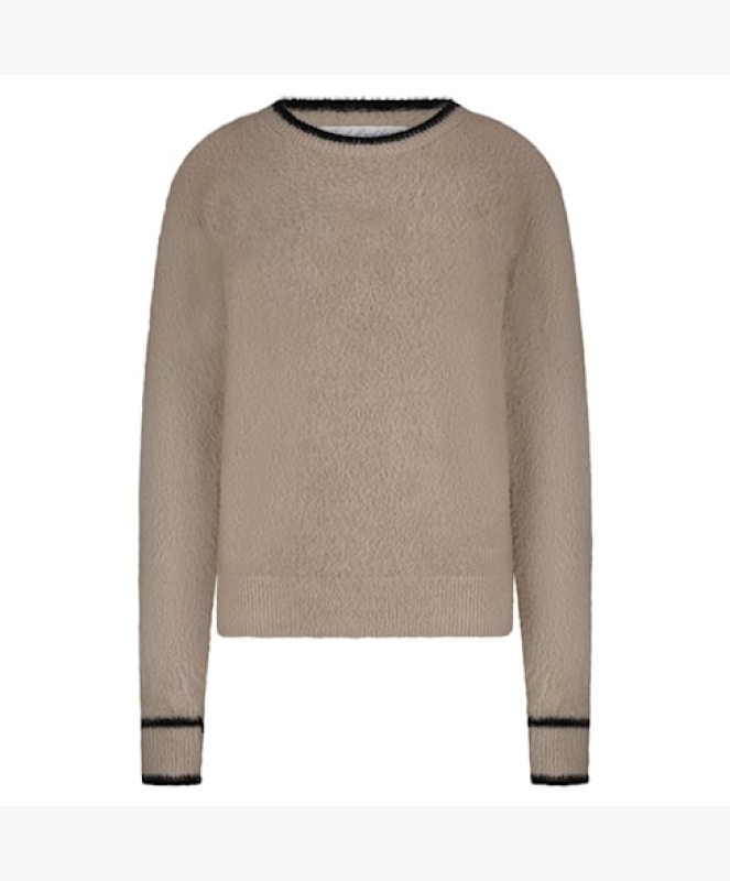 Sweater Fluffy & Contrast - Beige