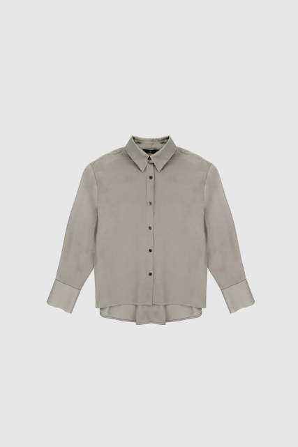 Blouse Dagmar Sateen - Camel & Marine