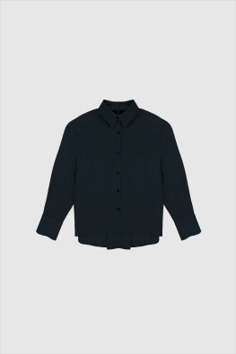 Blouse Dagmar Sateen - Camel & Marine