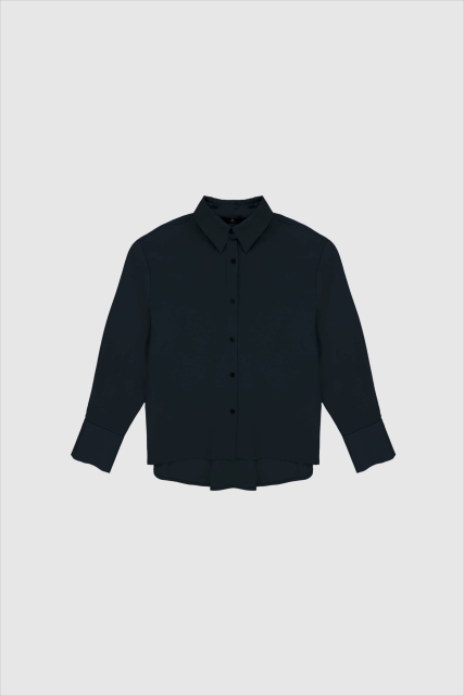 Blouse Dagmar Sateen - Camel & Marine